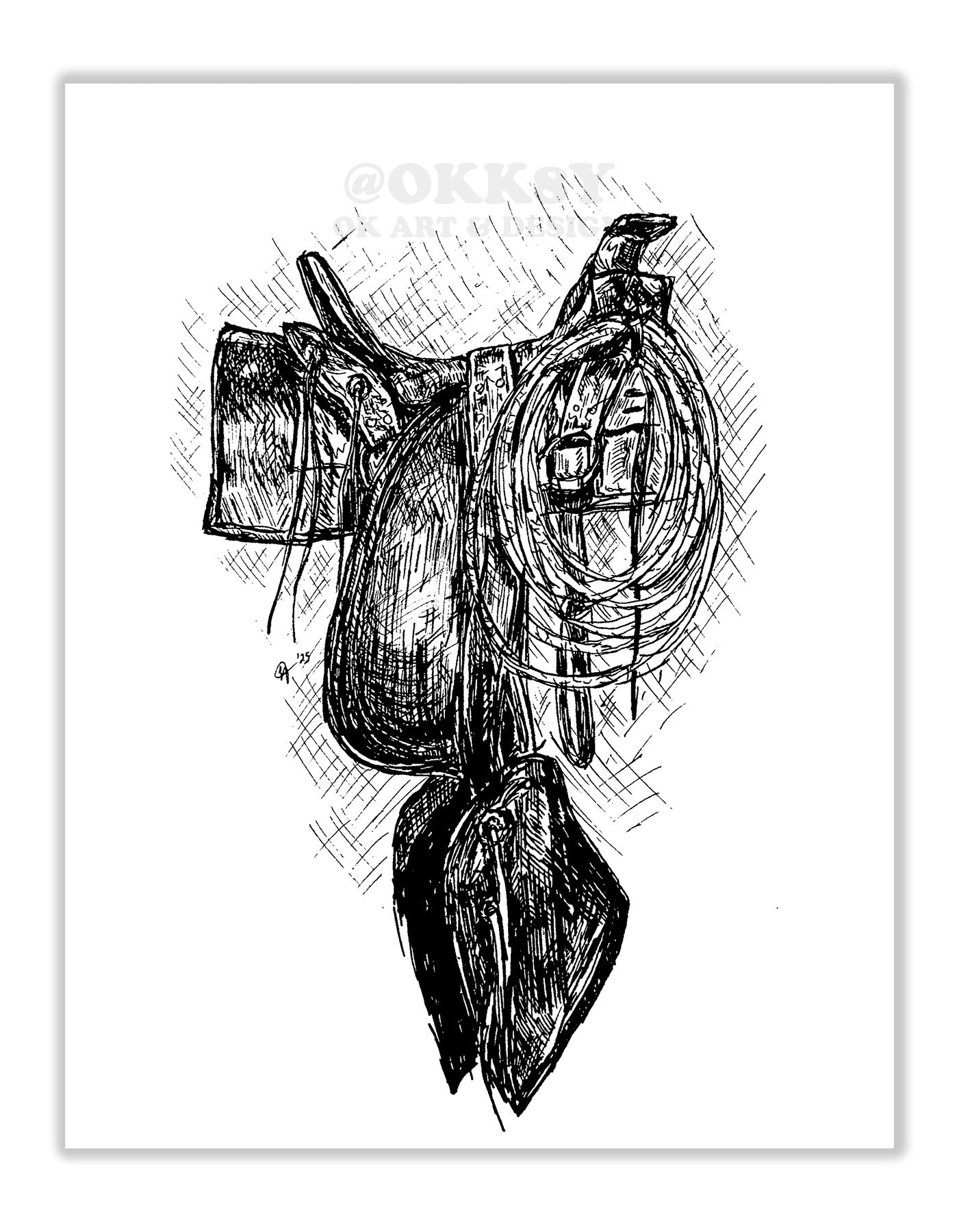 Cheyenne Saddle- Signed Print