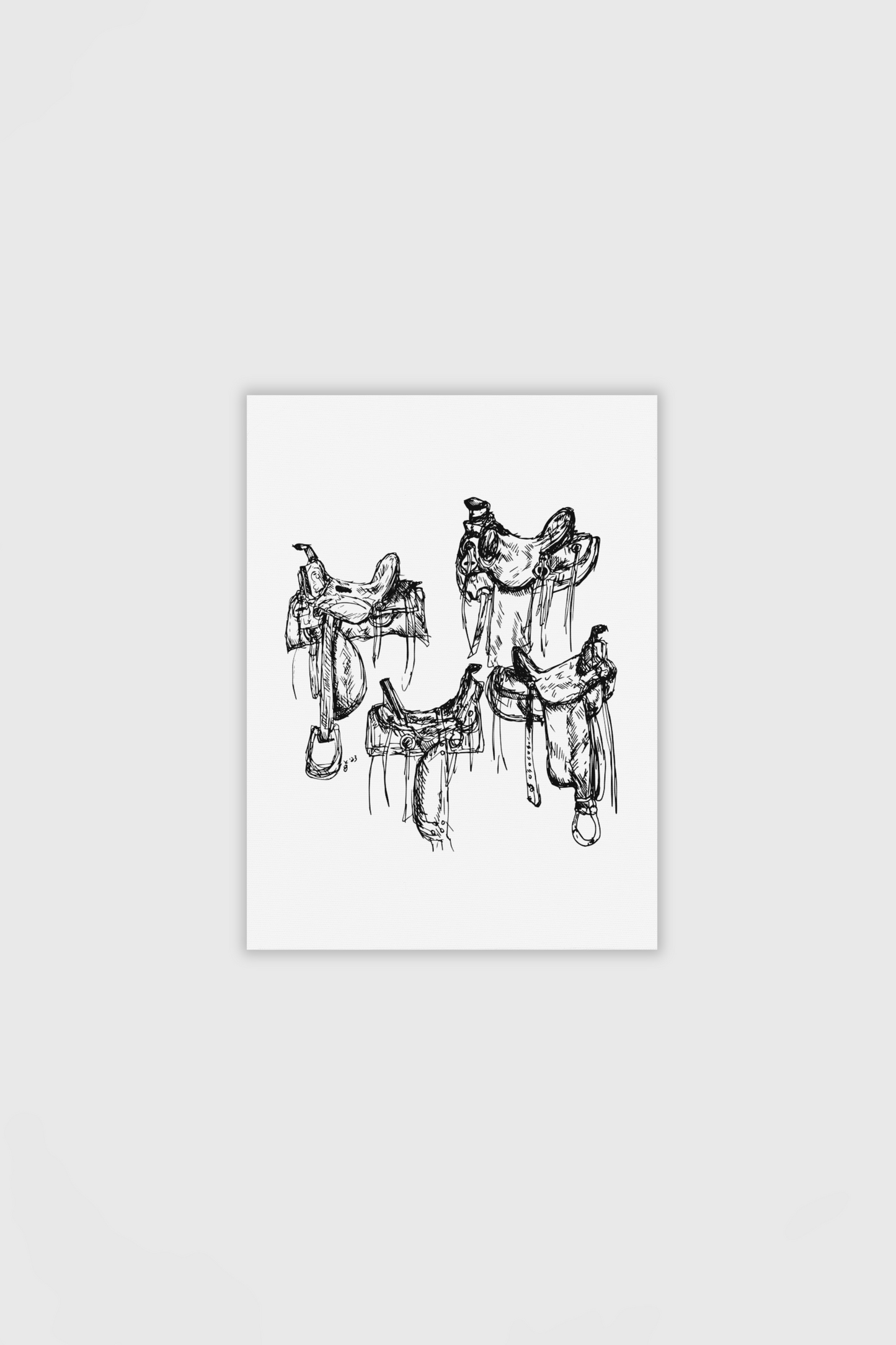 Saddle Sketches- Signed Print