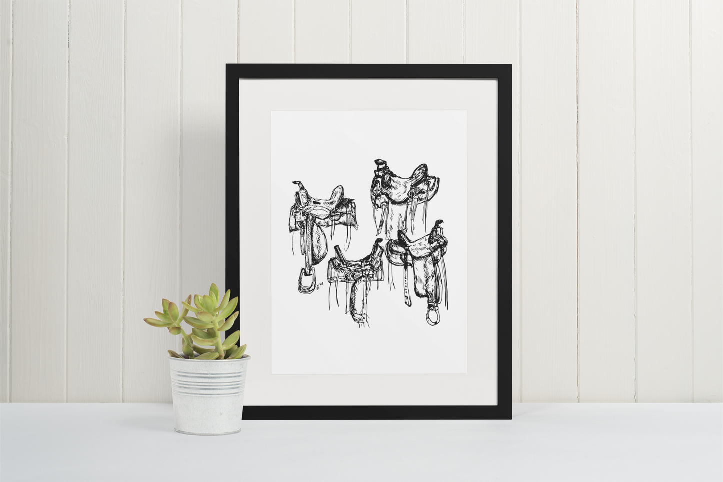 Saddle Sketches- Signed Print